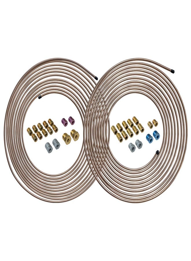 4LIFETIMELINES True Copper-Nickel Alloy Non-Magnetic, Brake Line Tubing Coil and Fitting Kits, 3/16 & 1/4, 25 ft, 2 Kits - Image 2