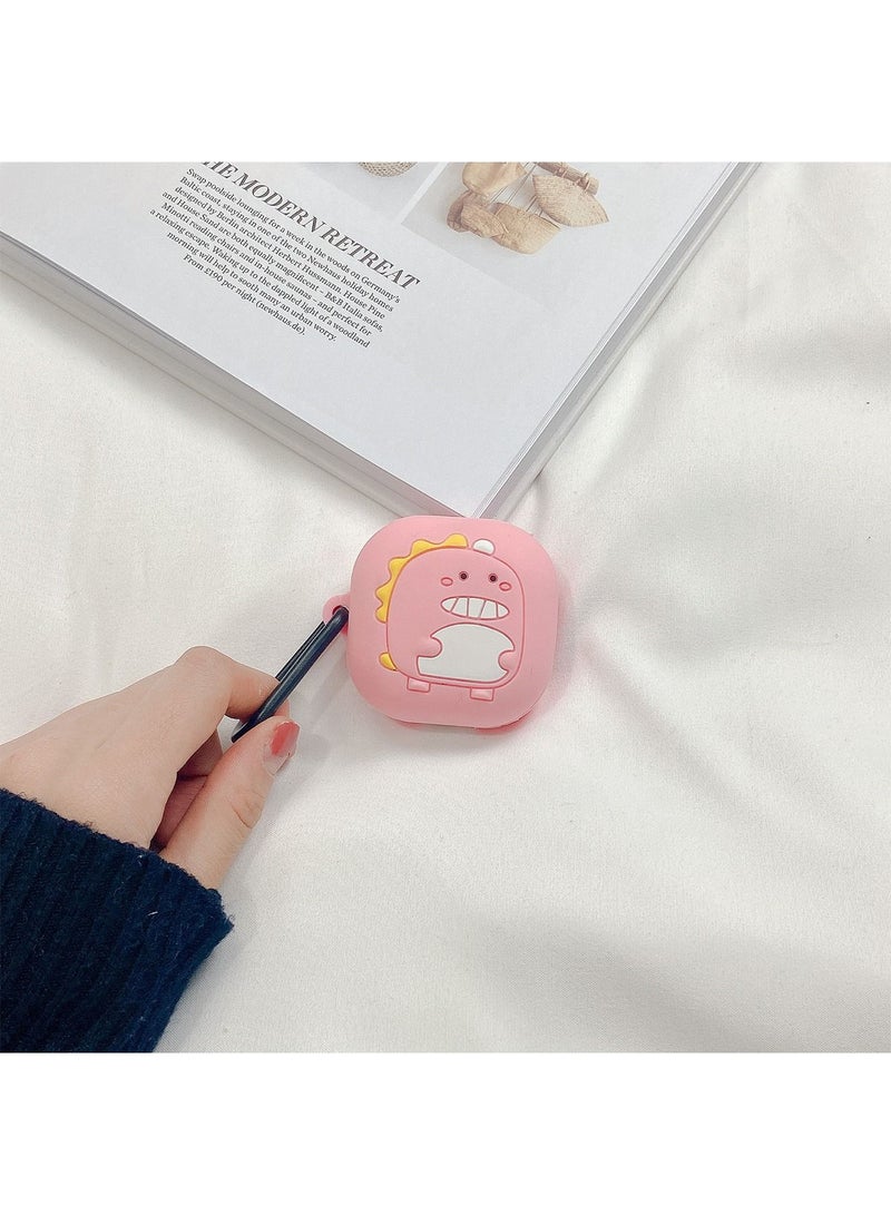 Case Compatible with Samsung Galaxy Buds 2 Case (2021) / Galaxy Buds Pro Case (2021) / Galaxy Buds Live/Buds 2 Pro Cartoon Silicone Full Protective Cute Covers for Girls Women Pink Dinosaur - Image 1