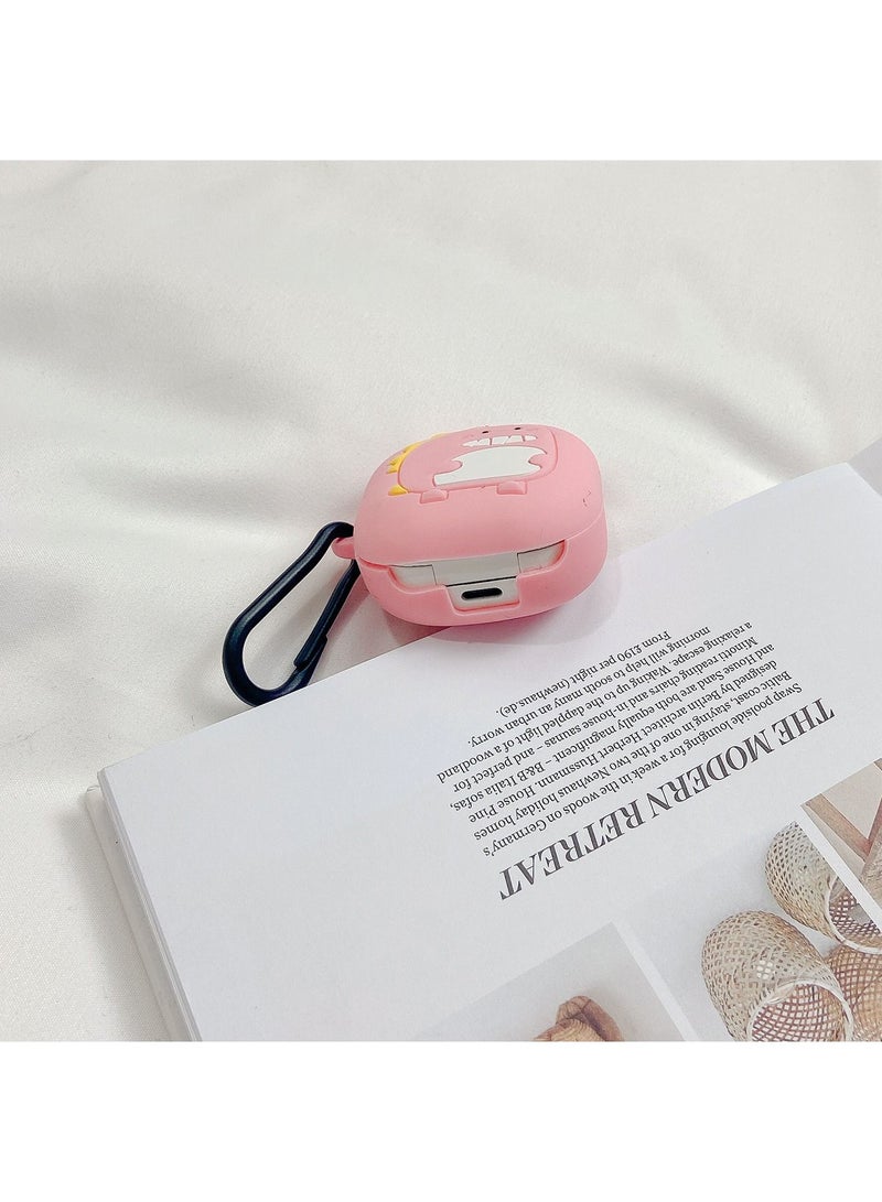 Case Compatible with Samsung Galaxy Buds 2 Case (2021) / Galaxy Buds Pro Case (2021) / Galaxy Buds Live/Buds 2 Pro Cartoon Silicone Full Protective Cute Covers for Girls Women Pink Dinosaur - Image 3