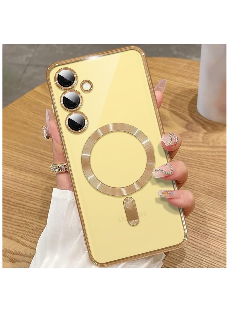 Magnetic Case for samsung a16 Compatible with Wireless Charging, Cover Camera Lens Protector, Slim Protective anti Yellowing Clear Case for samsung a16 cover