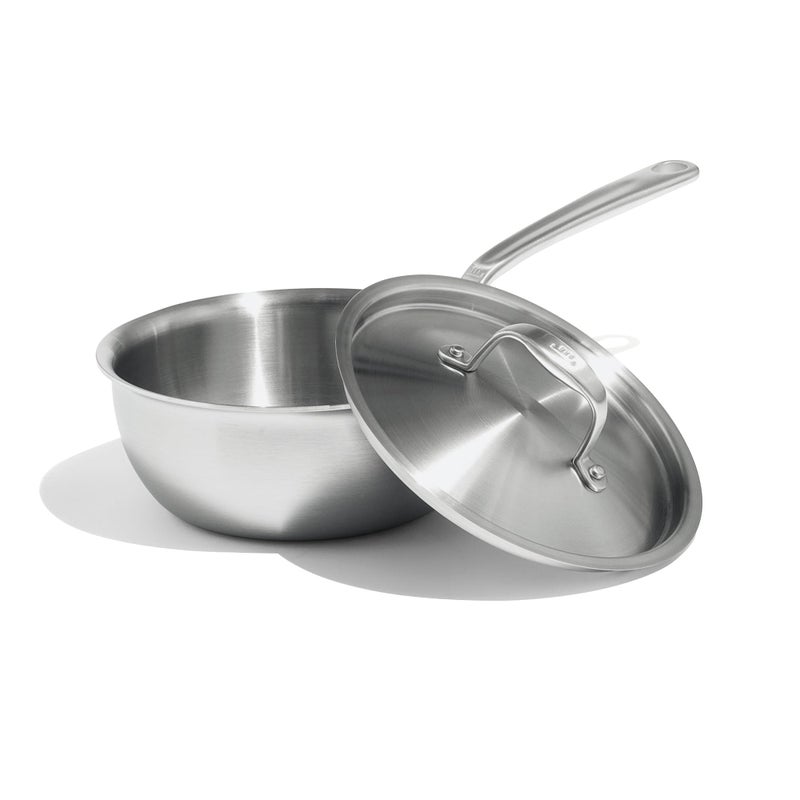 Madein Made In Cookware - 2 Quart Stainless Steel Saucier Pan - 5 Ply Stainless Clad - Professional Cookware - Crafted in Italy - Induction Compatible - Image 1