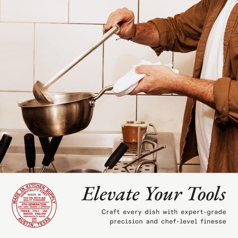 Madein Made In Cookware - 2 Quart Stainless Steel Saucier Pan - 5 Ply Stainless Clad - Professional Cookware - Crafted in Italy - Induction Compatible - Image 4