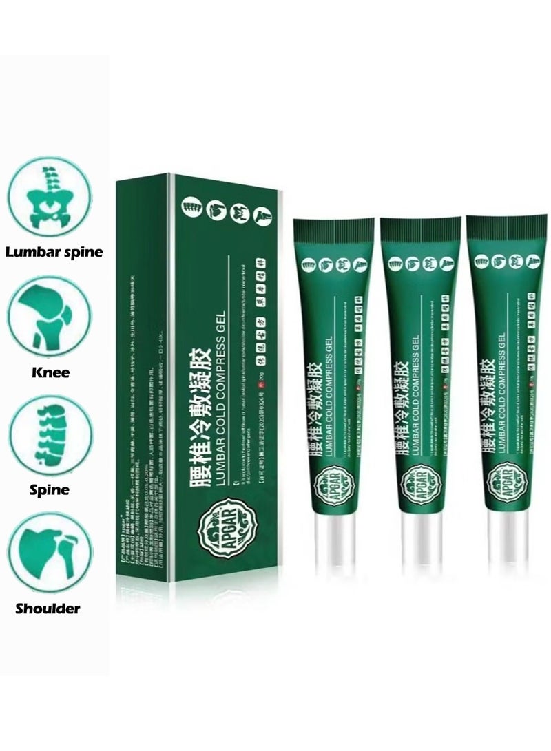 APDMP 3 Packs of Lumbar Cold Gel, Relieve Joint Discomfort, Cervical and Lumbar, and Knee Discomfort. Contains Natural Herbal Extracts. Joint Discomfort Relief Hel - 60g - Image 1