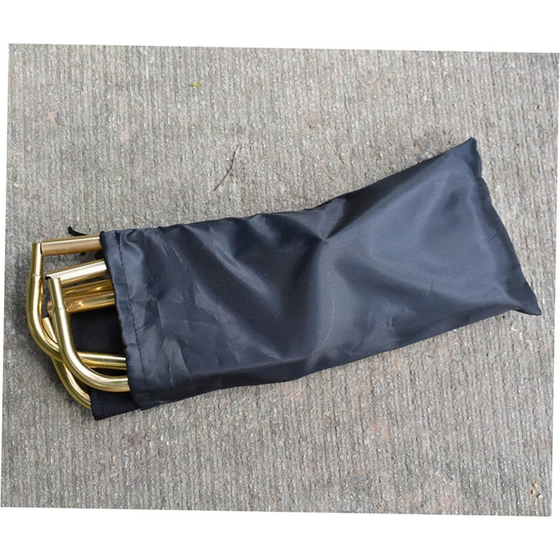 Portable Folding Stool For Camping Fishing Travel Lightweight Chair Black Golden - Image 4