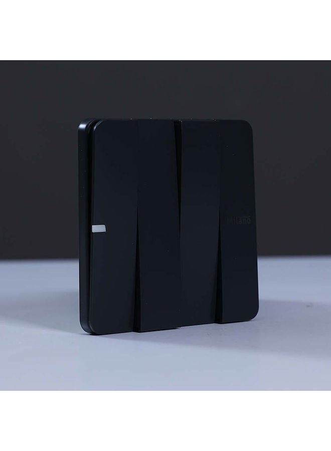 milano 10A 4 Gang 1 Way Switch Made With Polypropylene Colored In Piano Black Electrical Switches, Sockets, Outlets For Home Appliances L 3 X W 3 Cm Black - Image 4