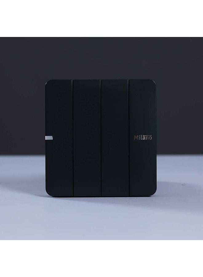 milano 10A 4 Gang 1 Way Switch Made With Polypropylene Colored In Piano Black Electrical Switches, Sockets, Outlets For Home Appliances L 3 X W 3 Cm Black - Image 3