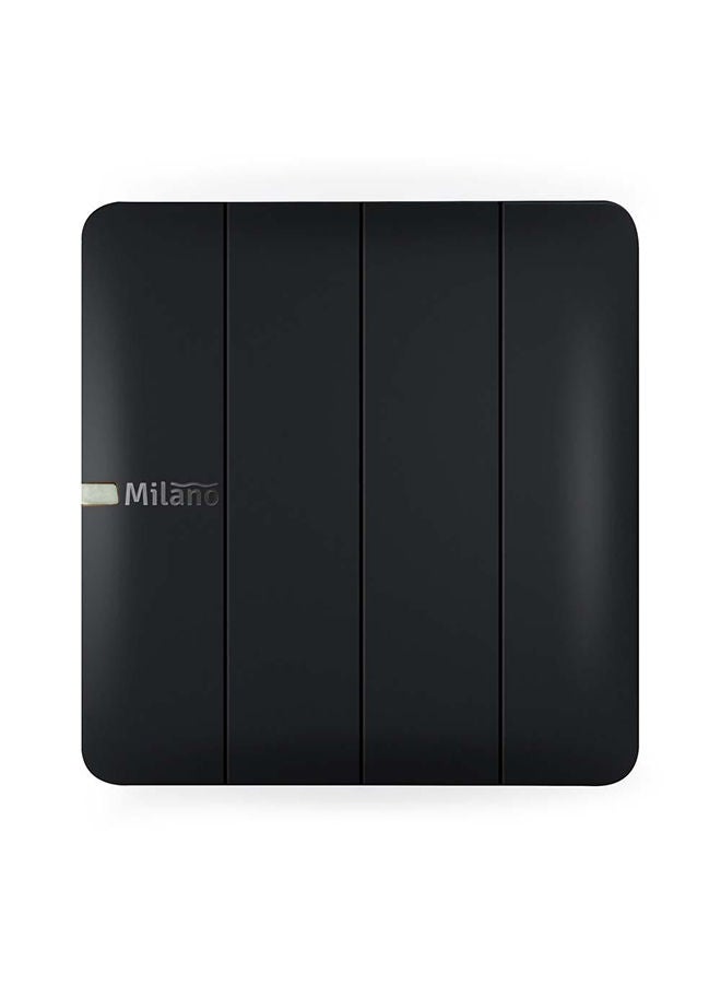 milano 10A 4 Gang 1 Way Switch Made With Polypropylene Colored In Piano Black Electrical Switches, Sockets, Outlets For Home Appliances L 3 X W 3 Cm Black - Image 2