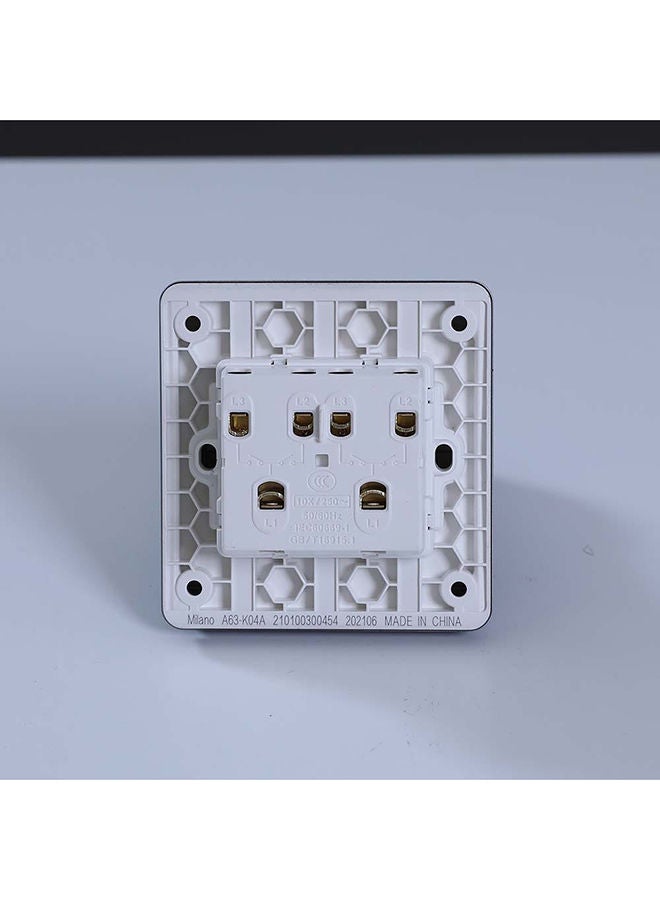 milano 10A 4 Gang 1 Way Switch Made With Polypropylene Colored In Piano Black Electrical Switches, Sockets, Outlets For Home Appliances L 3 X W 3 Cm Black - Image 5