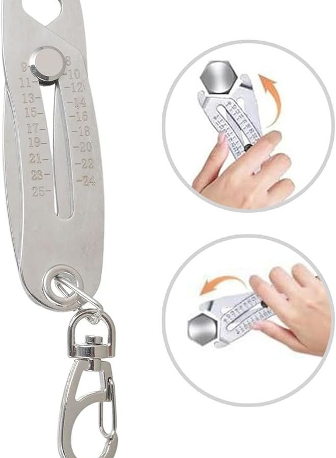 قطعتان من أداة قياس البراغي والصواميل، سلسلة مفاتيح للتحقق من قياس الخيط والمقاسات - Image 3