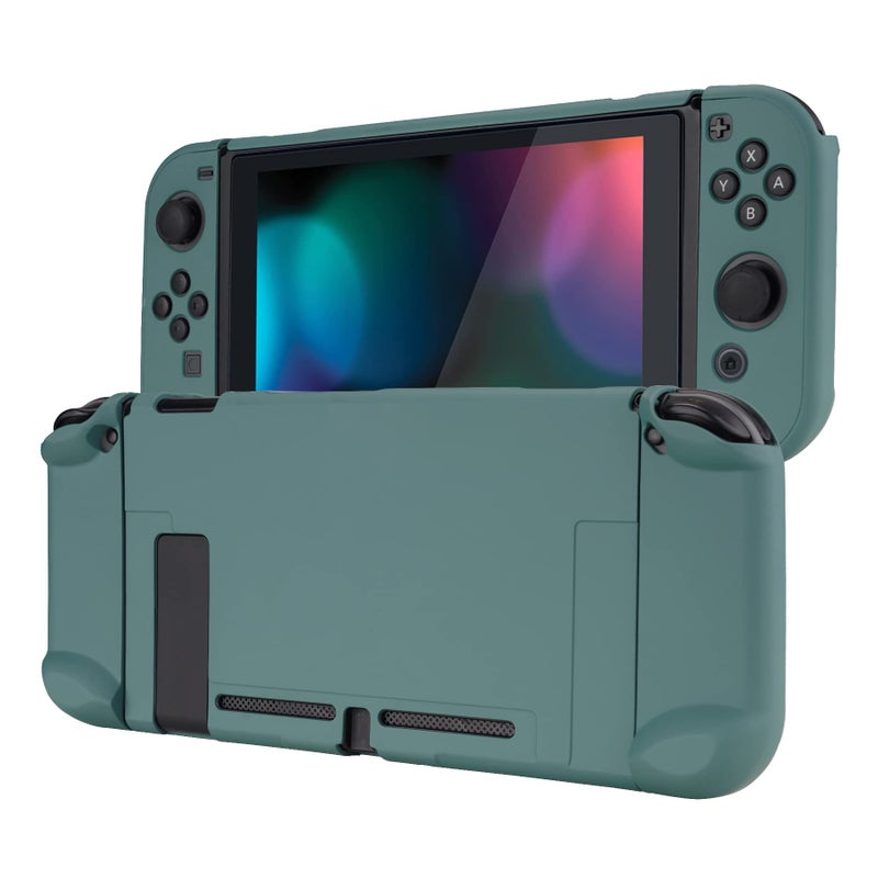 eXtremeRate PlayVital Back Cover for Nintendo Switch Console, Separable Protector Hard Shell for NS Joycon,Dockable Protective Case for Nintendo Switch - Hunter Green (NOT for Switch 2) - Image 1