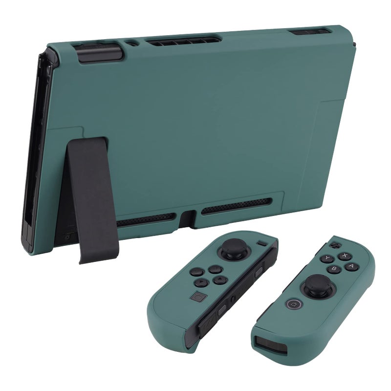 eXtremeRate PlayVital Back Cover for Nintendo Switch Console, Separable Protector Hard Shell for NS Joycon,Dockable Protective Case for Nintendo Switch - Hunter Green (NOT for Switch 2) - Image 5