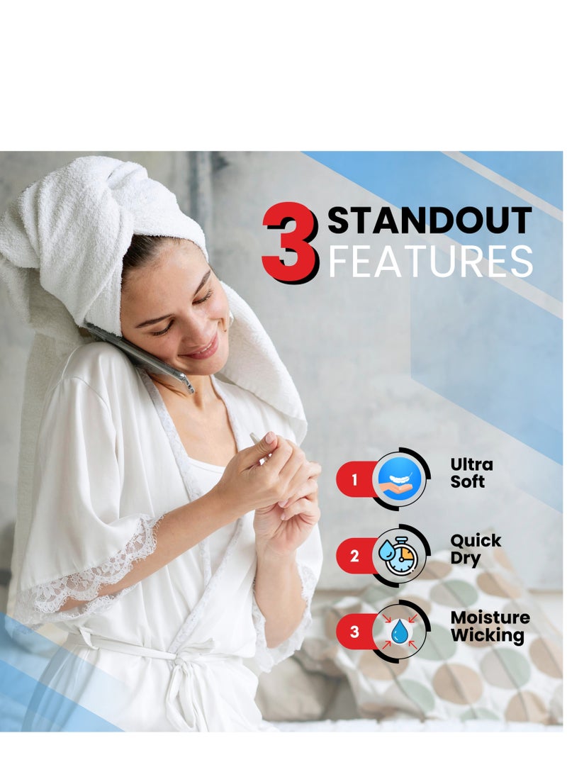 Infinitee Xclusives - Infinitee Xclusives Pack 4 Bath towel Set Premium Towels Set White 100% Ring Spun Cotton Towels - White Bath Towels 70 x 140 cm - Soft Feel, Quick Dry, Highly Absorbent Durable Towels, Perfect for Daily Use - Image 1