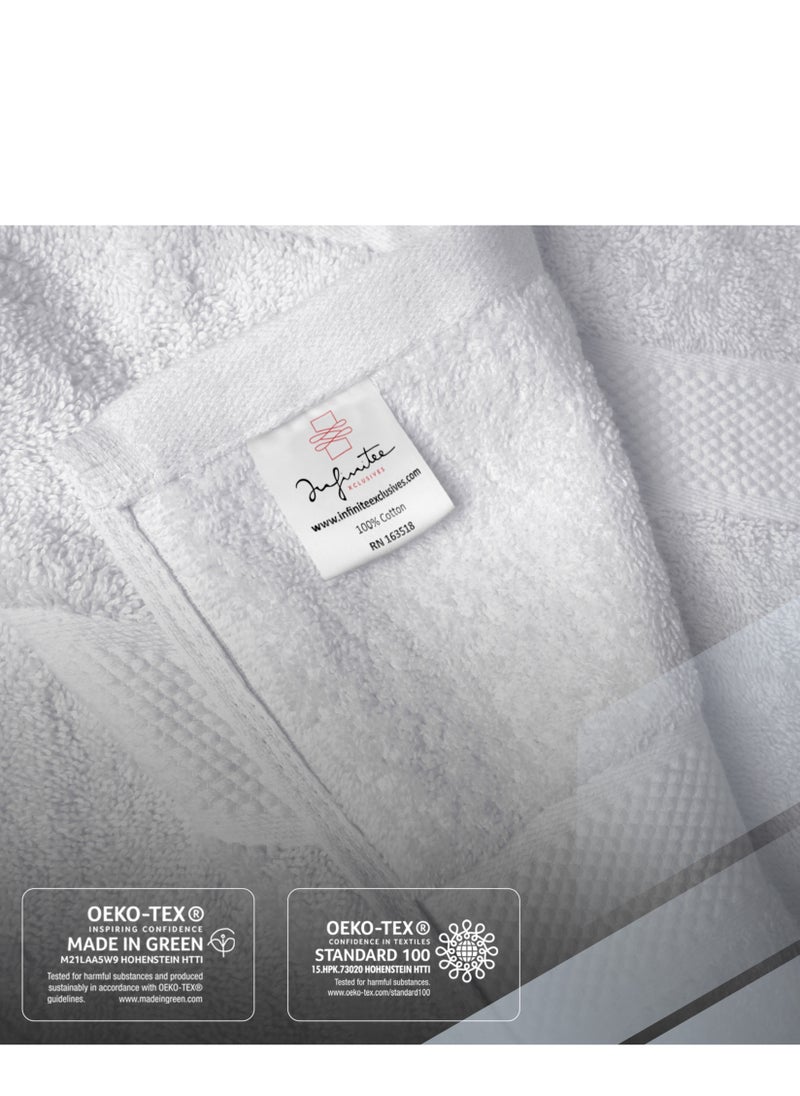 Infinitee Xclusives - Infinitee Xclusives Pack 4 Bath towel Set Premium Towels Set White 100% Ring Spun Cotton Towels - White Bath Towels 70 x 140 cm - Soft Feel, Quick Dry, Highly Absorbent Durable Towels, Perfect for Daily Use - Image 1