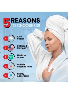 Infinitee Xclusives Infinitee Xclusives Pack 4 Bath towel Set Premium Towels Set White 100% Ring Spun Cotton Towels - White Bath Towels 70 x 140 cm - Soft Feel, Quick Dry, Highly Absorbent Durable Towels, Perfect for Daily Use  - Image 2