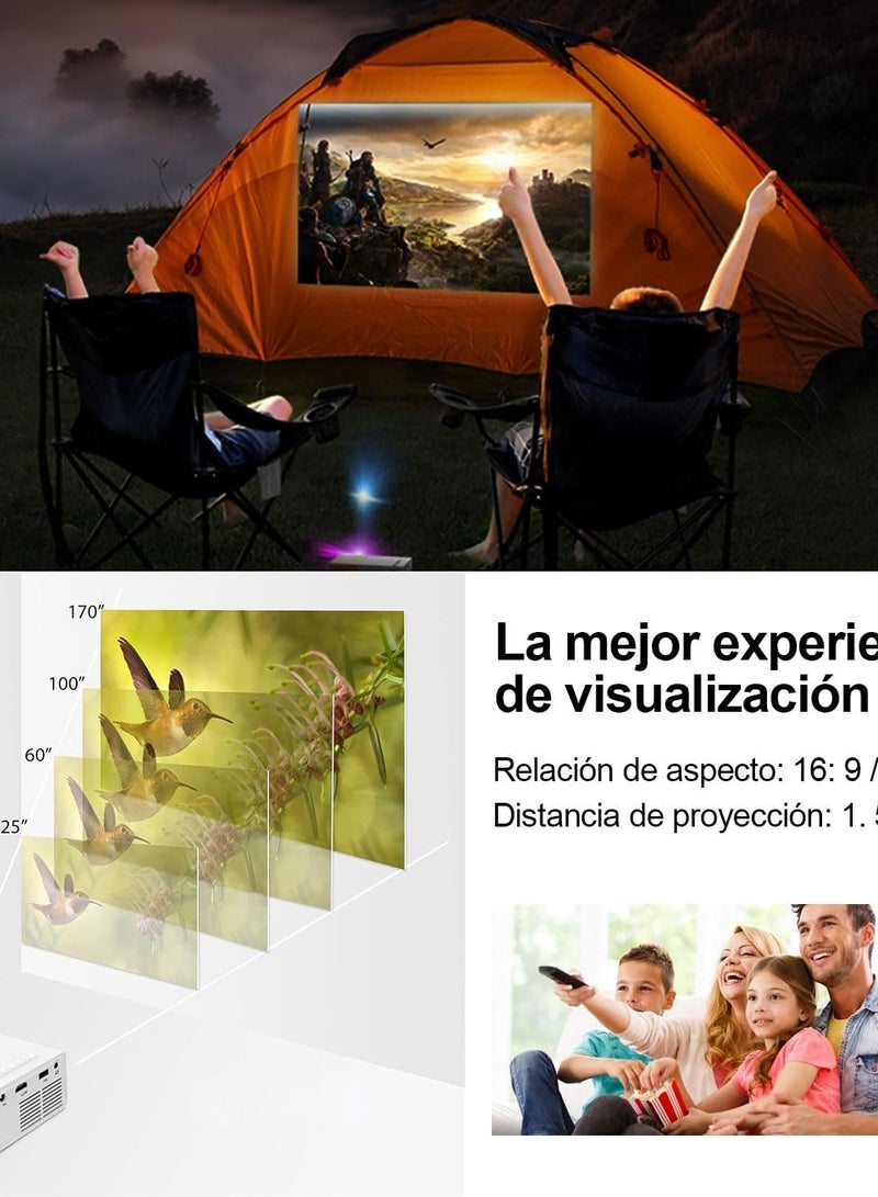 Mini Portable Projector 1080P HD for Mobile Phones Computers Laptops TV Suitable for Family Gatherings Entertainment Yellow, 320 x 240, USB - Image 2