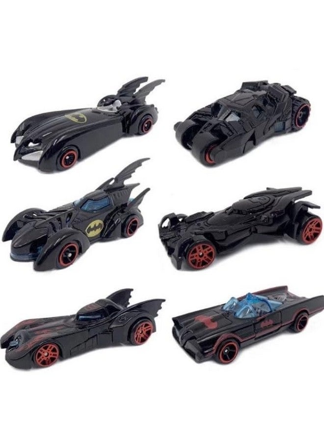 Galaxy Hi-Tech Black Bat Super Hero Metal Cars Set Push N Go 6 Pcs Vehicles, Racing Cars Play Set for Toddlers,Boys Die-Cast Car Set, Cake Decorations Topper Birthday Gift