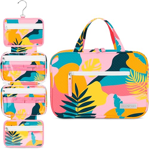 Eco Sun Hanging Travel Toiletry Bag Designed in Hawaii Waterresistant Travel Organizer for Bathroom Accessories Tropical Vacay - Image 1
