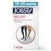 JOBST جوارب ضغط JOBST Relief 1520 مم زئبقي عالية الساق بحزام سيليكون مفتوح الأصابع للنساء والرجال للأرجل المتعبة والمتورمة أو الدوالي الطفيفة باللون الأسود مقاس XLarge - Image 4