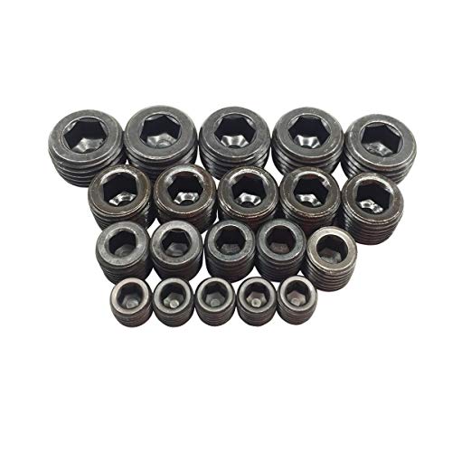 AIB2C Pipe Plug Fitting Kits 1/8 Inch 1/4" inch 3/8" inch 1/2" inch NPT Male, Set of 20 - Image 1