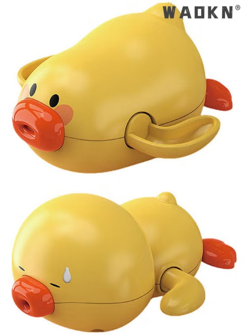 WAOKN Baby Bath Toys,Wind Up Duck Bathtub Toys for Toddlers 1-3 Years Old, Floating Pool Games, Water Toys for Swimming for Boys and Girls,Add Fun to Bath Time with Our Swimming Duck Clockwork Water Bath Toy-Perfect for Kids' Shower Play and Bathtub Adventures(Yellow) - Image 2