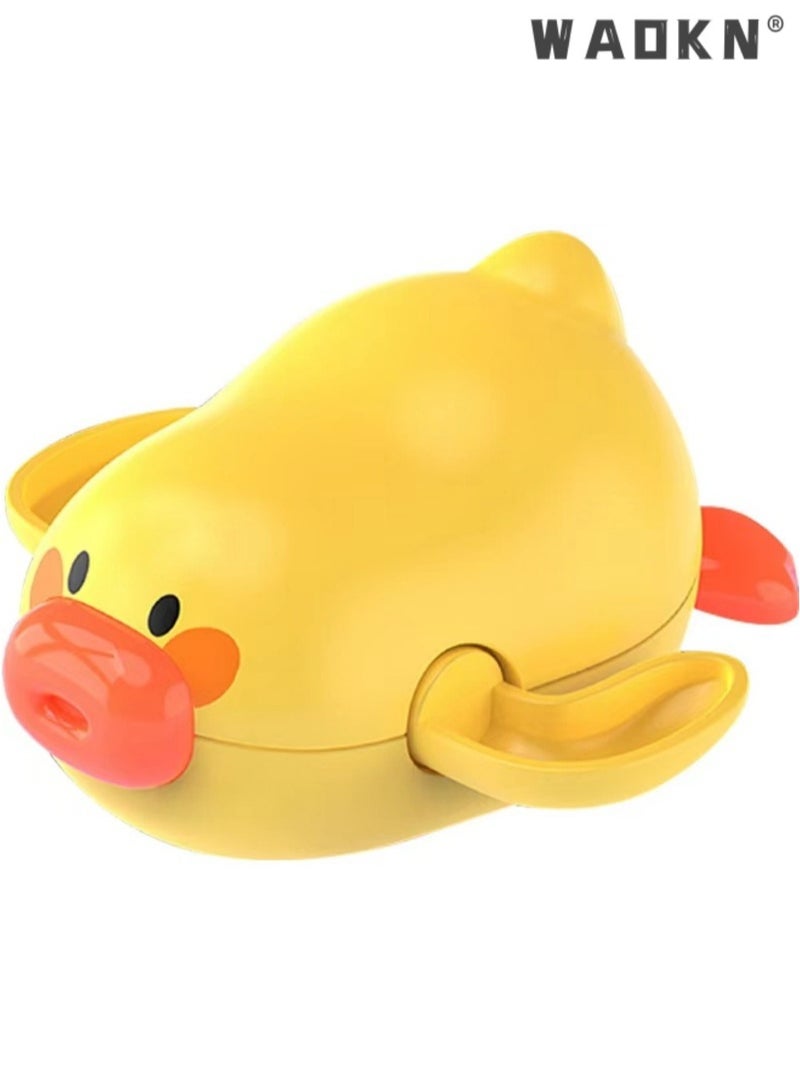 WAOKN Baby Bath Toys,Wind Up Duck Bathtub Toys for Toddlers 1-3 Years Old, Floating Pool Games, Water Toys for Swimming for Boys and Girls,Add Fun to Bath Time with Our Swimming Duck Clockwork Water Bath Toy-Perfect for Kids' Shower Play and Bathtub Adventures(Yellow) - Image 1