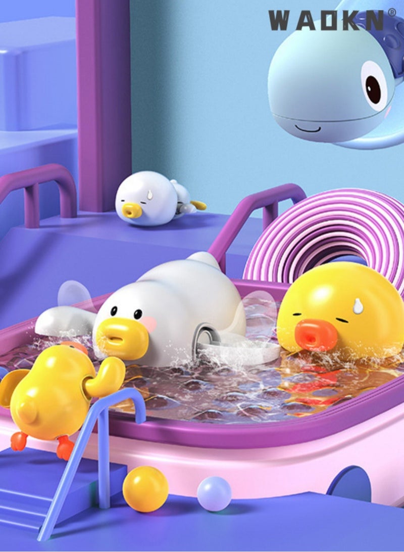 WAOKN Baby Bath Toys,Wind Up Duck Bathtub Toys for Toddlers 1-3 Years Old, Floating Pool Games, Water Toys for Swimming for Boys and Girls,Add Fun to Bath Time with Our Swimming Duck Clockwork Water Bath Toy-Perfect for Kids' Shower Play and Bathtub Adventures(Yellow) - Image 3