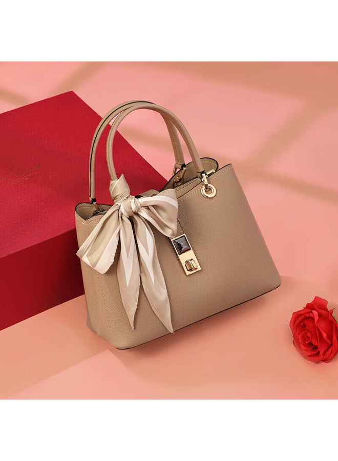 Yuyula Leather Handbag, Women's Bag, Tote Bag For Mothers, Middle-aged High-end Light Luxury Birthday New Year Gift For Girls And Girlfriends - Image 1