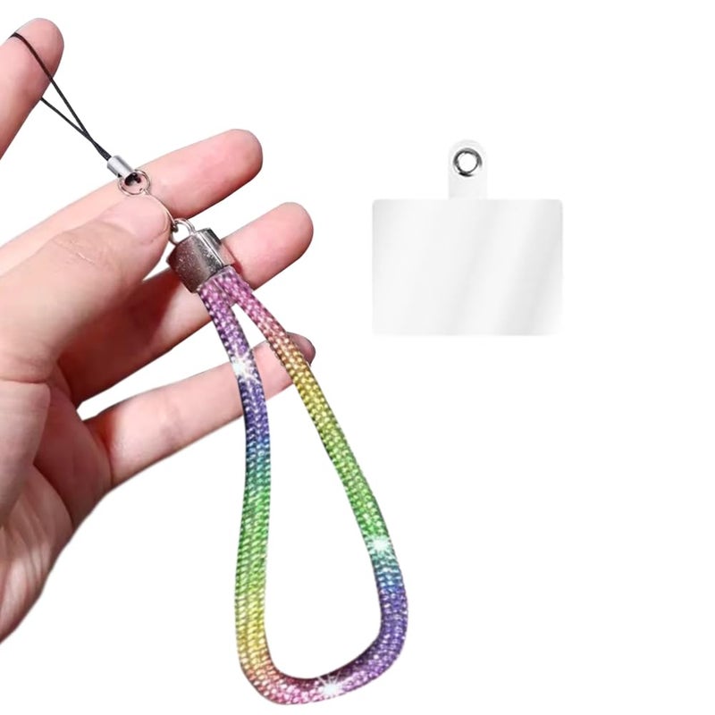 GadgetBite Small Diamond Charm Phone Lanyard: Stylish Cross-Body Mobile Holder Strap, Hands-Free Neck Chain Accessory, Ideal for iPhone & Most Smartphones with Charms for Phone Cases-(Rainbow) - Image 1