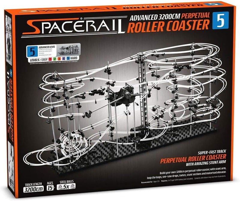 سي كيه بي ليميتيد CKB LTD SpaceRail Perpetual Rollercoaster المستوى 5 - مجموعة بناء مسار الكرات الرخامية DIY SpaceRail Track Run Construction Gadget - Image 2