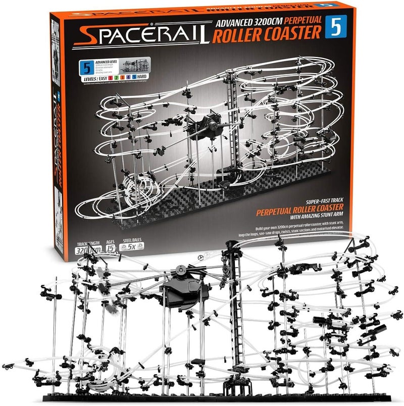 سي كيه بي ليميتيد CKB LTD SpaceRail Perpetual Rollercoaster المستوى 5 - مجموعة بناء مسار الكرات الرخامية DIY SpaceRail Track Run Construction Gadget - Image 1