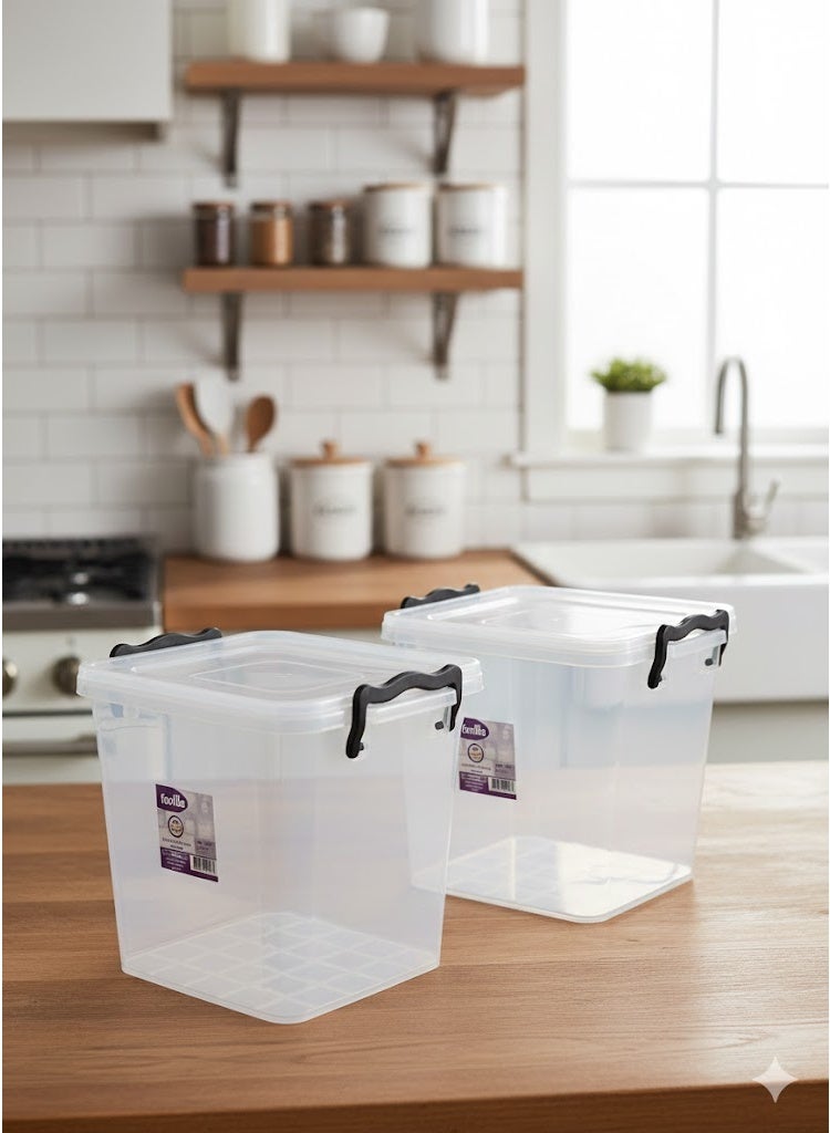favilla 3.7L Airtight Plastic Storage Container Set - 2 Pieces - Keeps Food Fresh - Code 1257 - Image 1