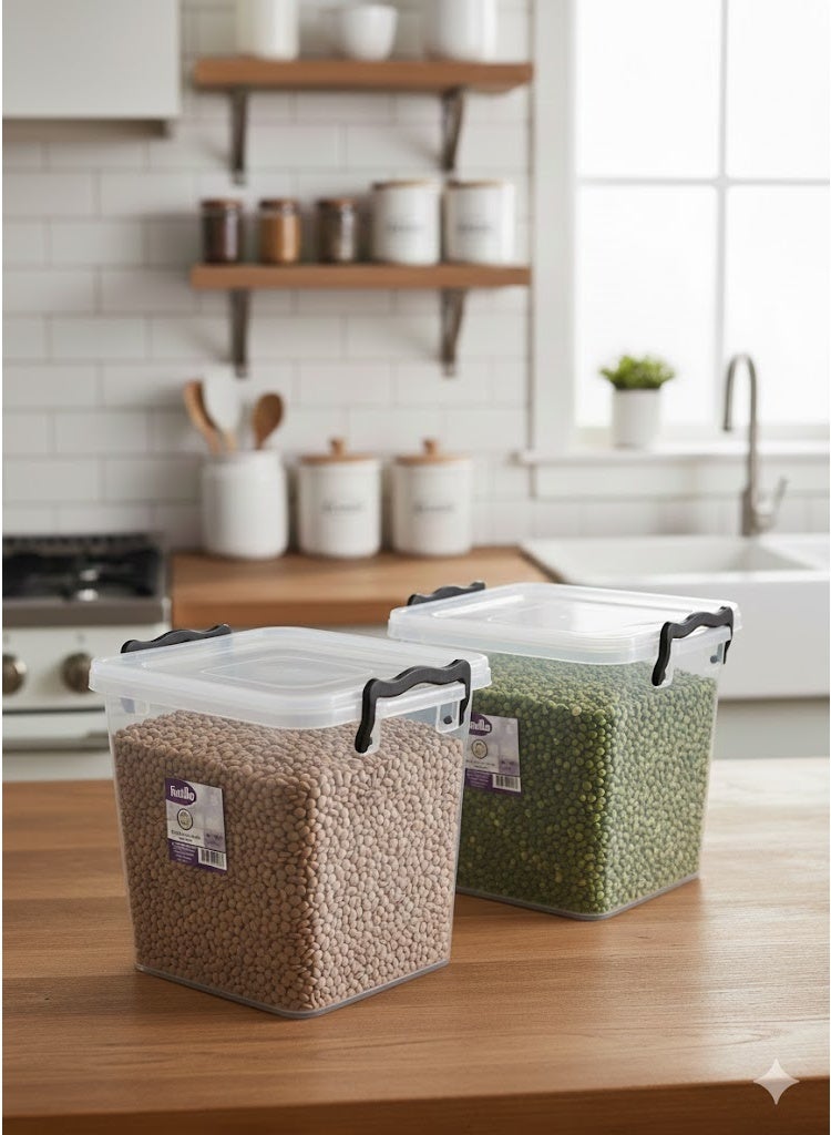 favilla 3.7L Airtight Plastic Storage Container Set - 2 Pieces - Keeps Food Fresh - Code 1257 - Image 2