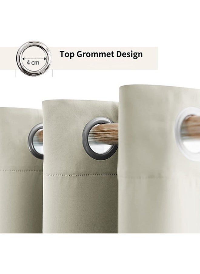 Cartela Curtains ستائر تعتيم الغرفة بحلقة معدنية مقاس 132 عرضًا × 214 ارتفاعًا  - Image 2