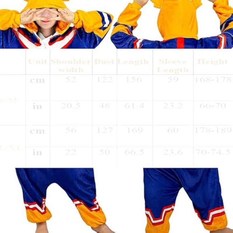 Nanrui Trade.  Hero Academia Costume Adult Anime All Might One-piece Pajamas Jumpsuit Cosplay for Women Men - Image 4