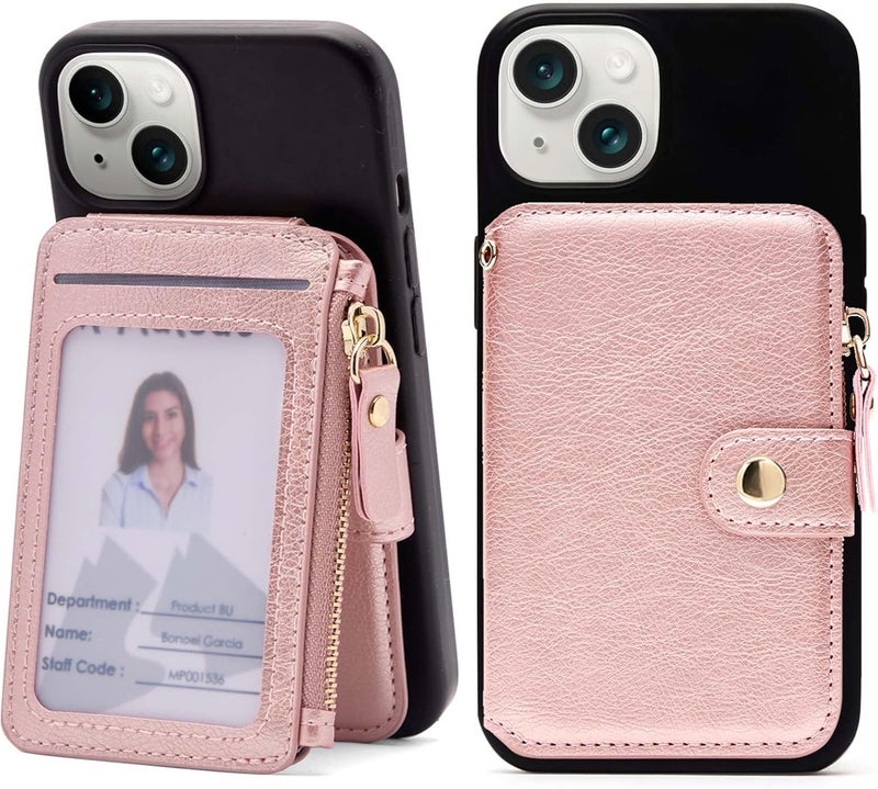 M-Plateau Foldable Phone Wallet，iPhone Card Holder Stick On with Flexible Zipper Coin Purse Multifunctional Kickstand Design, Fits 6.1 and Above Leather or Smooth Surface Phone case - Image 1