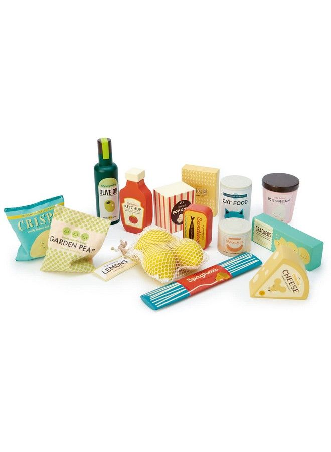 Tender Leaf Toys Supermarket Grocery Set Wooden Pretend Play Food Set Supermarket Shopping Game Play Kitchen Accessories Age 3+ - Image 1