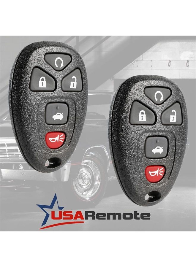 2 Replacement Keyless Entry Remote Start Car Key Fob for 22733524 KOBGT04A Malibu Cobalt G5 G6 Grand Prix Lacrosse Allure
