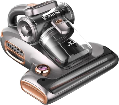 JIGOO T600 Bed Vacuum Cleaner with UVC Light 15Kpa Suction 700W Powerful Double Cup Handheld Vacuums Mattress Vacuum Cleaner with Smart Dust Sensor Ultrasonic Heating Tech HEPA Filter Corded - Image 1