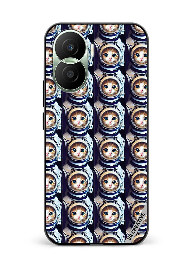 VR CREATIVE Protective Case Cover For Honor Play7T Pro Cat Face Inside Astronauts Helmet Pattern Design Multicolour - Image 1