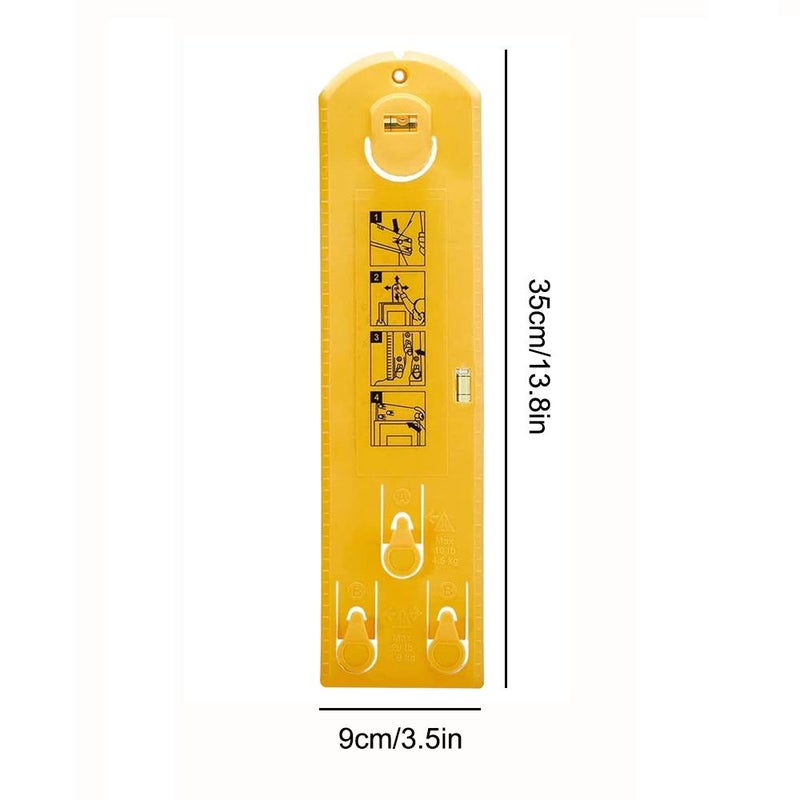 1pc Yellow Painting Tool With Built In Level Easy Frame Hanging Guide No Battery Required Abs Material Quick Alignment Tool For Wall Art Photos Posters - Image 4