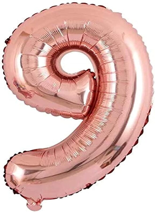 Happyparty number 9 ballon 32 inch (80 cm) rose gold Number foil ballons for party birthday wedding decoration