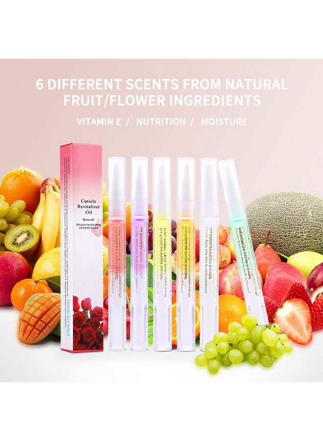 SULLMAR 6Pcs Nail Cuticle Oils Nail Nutrition Oil Pen Nail Treatment Pen 6 Smell Cuticle Revitalizer Prevent Agnail Nourish Skin - Image 3