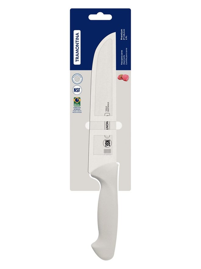 ترامونتينا سكين جزار ترامونتينا بريميوم  بوصة بشفرة ستانلس ستيل ومقبض أبيض من البولي بروبلين - Image 2