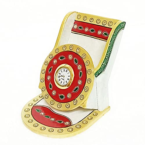 Handicraft Kingdom Mobile Holder for Car Dashboard Smart Cell Phone Stand with Inbuilt Small Clock Pen Organizer for Office Approx Size 45 Inch Wt 800 Gm Pack of 2 - Image 2