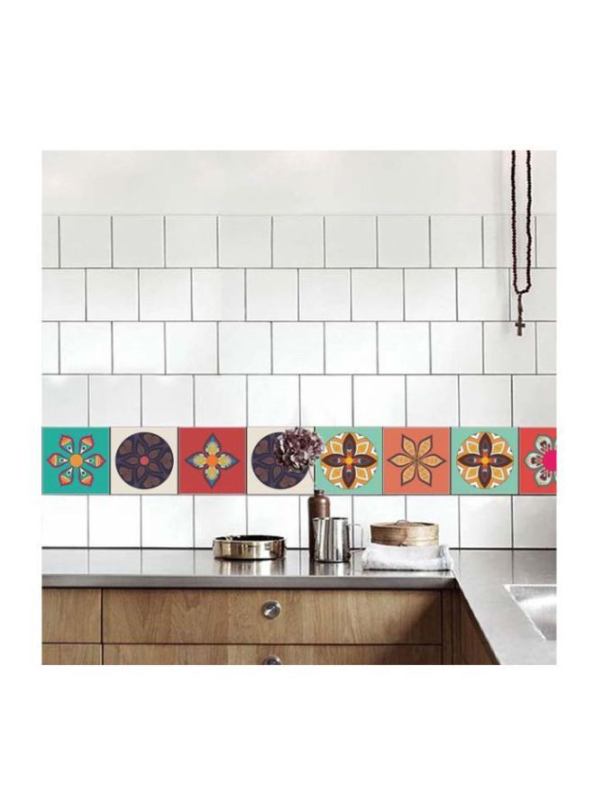 NIBEMINENT Qiangtie Retro Patterned Wall Sticker Beige/Green/Red 100x20cm - Image 1