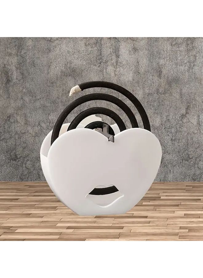 White Mosquito Coil Holder With Ash Tray Fireproof Design - Image 1