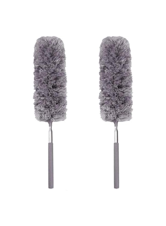 PROMASS 2Pcs Creative Stretch Extend Microfiber Dust Shan Adjustable Feather Duster Household Dusting Brush, Extra Long 100 inches Feather Duster for Cleaning High Ceiling Fan, Interior Roof, Cobweb, Gap Dust