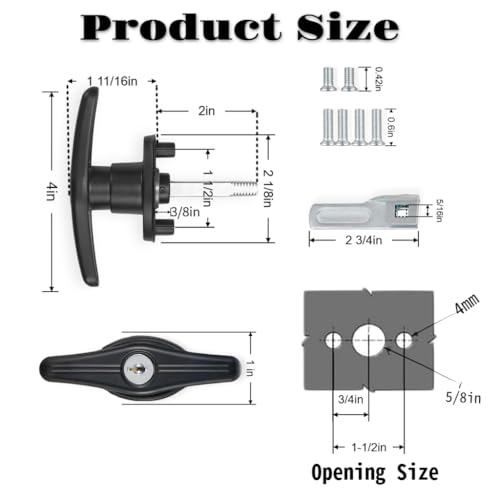 Ojeemii 2PCS Truck Cap Locking THandle Camper Shell Accessories THandle Latch with Keyed Lock Truck Camper Shell Lock Key Alike Black THandle Locks Left Right for Most Truck - Image 3
