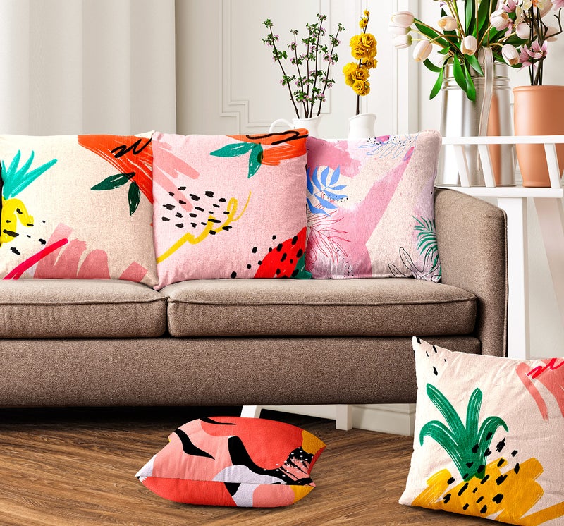 Ultimate Trends Polyester Digital Modern Printed Cushion Cover 16x16 Set of 5, Multi Color (UTCC-1085_ 16) - Image 1