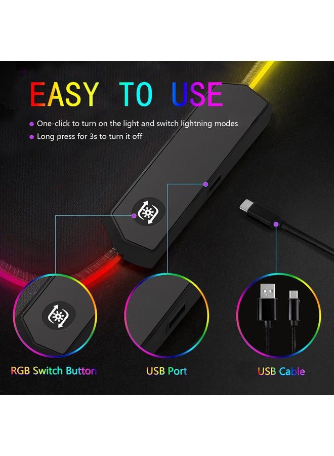 Armanza RGB Gaming Mouse Pad, Large Mousepad with Led Light, Keyboard Pad Gaming Accessories for Desk, Non-Slip Rubber Base Big Mouse Mat for Gamer, 31.5 X 11.8 Inch, Galaxy - Image 3